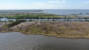 A photo shot from a drone showing a portion of the parcel donated to the District by The Nature Conservancy.